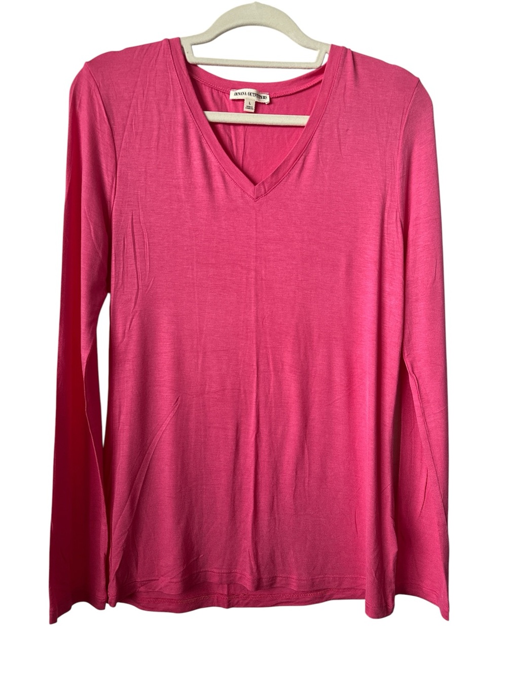 Zenana Pink Lightweight Long Sleeves V Neck Top
Large